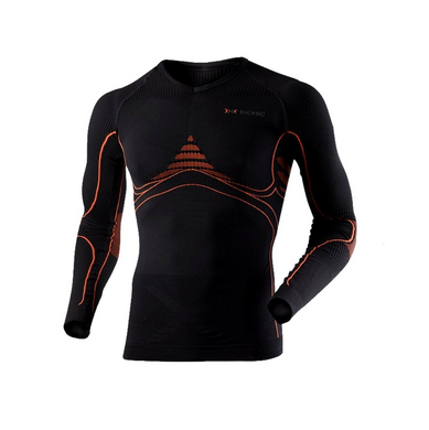 Термокофта X-Bionic Energy Accumulator Man Shirt Long Sleeves Round Neck, black/orange, S/M, Для женщин, Футболки, Синтетическое, Для активного отдыха