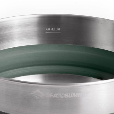 Кастрюля складная Sea to Summit Detour Stainless Steel Collapsible Pot 3L Laurel Wreath Green, green, Кастрюли, Нержавеющая сталь, 3.0
