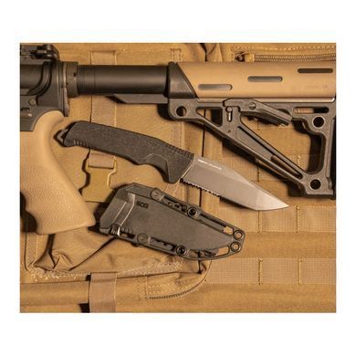 Ніж фіксований SOG Trident FX Partially Serrated, Blackout, Фиксированные ножи