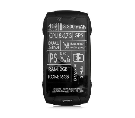 Захищений смартфон Sigma X-treme PQ30, black