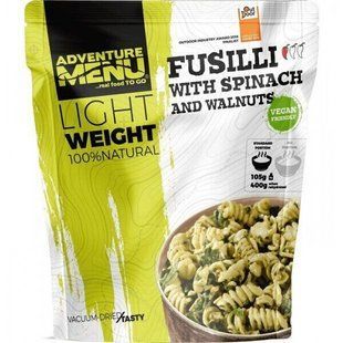 Макароны со шпинатом и волосськими орехами Adventure Menu Fusilli with spinach and walnuts 158g, Multi color, Вегетарианские