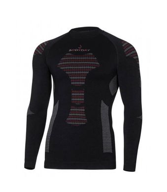 Термокофта BodyDry Shirt Long Sleeve Turtle Neck, black/grey, M, Для чоловіків, Кофти, Синтетична, Для активного відпочинку