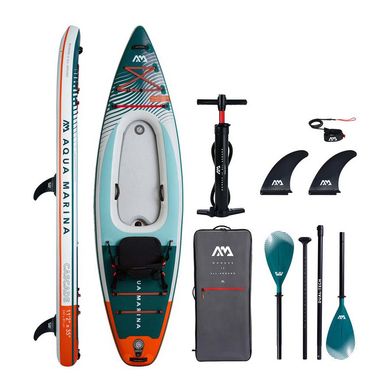 Надувний SUP-Kayak Aqua Marina Cascade 11′2′′ All-Around w/2-in-1 Paddle BT-24CAP, Teal/White, SUP, Універсальні, Київ, Харків, Одеса, Днiпро, Запоріжжя, Львів, Кривий Ріг, Вінниця, Полтава, Чернігів, Черкаси, Суми, Хмельницький, Чернівці, Рівне, Китай, Китай