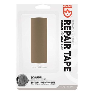 Ремонтна стрічка Gear Aid by McNett Tenacious Repair Tape 7.5 cm x 50 cm, Coyote, Стрічки ремонтні, Для одягу, нейлон