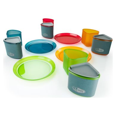 Набір посуду GSI Outdoors Infinity 4 Person Compact Tableset, multicolor, Набори посуду, Харчовий пластик, США, США, Київ, Харків, Одеса, Днiпро, Запоріжжя, Львів, Кривий Ріг, Вінниця, Полтава, Чернігів, Черкаси, Суми, Хмельницький, Чернівці, Рівне