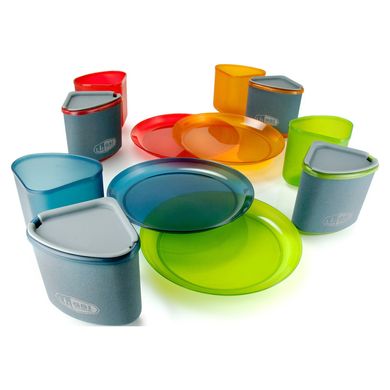 Набор посуды GSI Outdoors Infinity 4 Person Compact Tableset, multicolor, Наборы посуды, Пищевой пластик, США, США, Киев, Харьков, Одесса, Днепр, Запорожье, Львов, Кривой Рог, Винница, Полтава, Чернигов, Черкассы, Сумы, Хмельницкий, Черновцы, Ровно