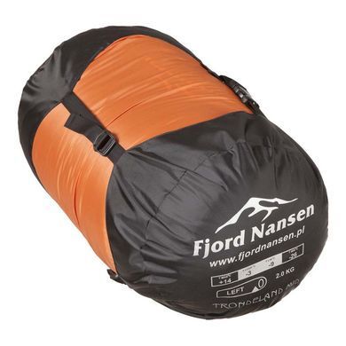 Спальный мешок Fjord Nansen Trondeland XL, orange/black, Long, Спальник, Кокон, Универсальный, Синтетический, Трехсезонные, Left, 2200, Киев, Харьков, Одесса, Днепр, Запорожье, Львов, Кривой Рог, Винница, Полтава, Чернигов, Черкассы, Сумы, Хмельницкий, Черновцы, Ровно