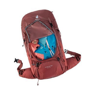 Рюкзак Deuter Futura Air Trek 45+10 SL, redwood-lava, Для жінок, Похідні рюкзаки, З клапаном, One size, 45, 2000, В'єтнам, Німеччина, Київ, Харків, Одеса, Днiпро, Запоріжжя, Львів, Кривий Ріг, Вінниця, Полтава, Чернігів, Черкаси, Суми, Хмельницький, Чернівці, Рівне