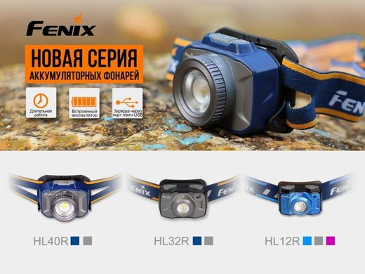 Ліхтар налобний Fenix HL40R Cree XP-LHIV2 LED, синий, Налобні
