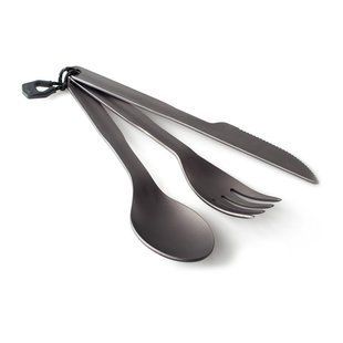Комплект столовых приборов GSI Outdoors Halulite 3Pc. Ring Cutlery, gray, Столовые приборы, Титан, США, Киев, Харьков, Одесса, Днепр, Запорожье, Львов, Кривой Рог, Винница, Полтава, Чернигов, Черкассы, Сумы, Хмельницкий, Черновцы, Ровно