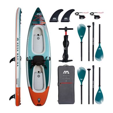 Надувний SUP-Kayak Aqua Marina Cascade Tandem 2-person 13′2′′ All-Around w/2-in-1 Paddle BT-24CATP, Teal/White, SUP, Універсальні, Київ, Харків, Одеса, Днiпро, Запоріжжя, Львів, Кривий Ріг, Вінниця, Полтава, Чернігів, Черкаси, Суми, Хмельницький, Чернівці, Рівне, Китай, Китай