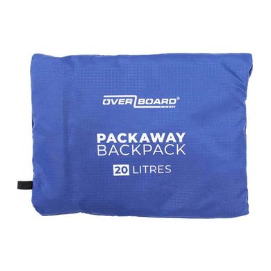 Водонепроницаемый рюкзак OverBoard Packaway Backpack 20L, blue, Герморюкзак, 20, до 35 л