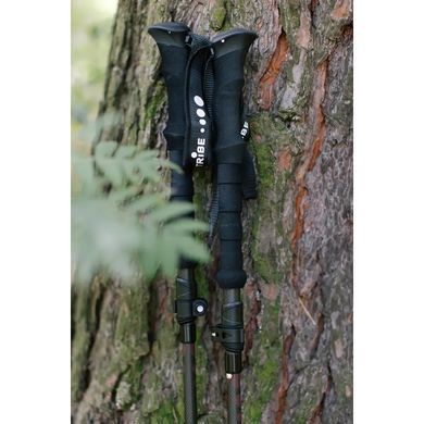 Треккинговые палки Tribe Z-Pole Carbon, black, Для взрослых, П'ятисекційні, Для трекинга