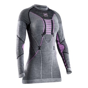 Термокофта X-Bionic Merino Women's Baselayer Long Sleeve Shirt, black/grey/magnolia, XS, Для жінок, Кофти, Комбінована, Для активного відпочинку, Італія, Швейцарія