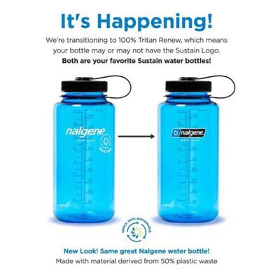 Пляшка для води Nalgene Wide Mouth Sustain Water Bottle 0.95L, gray, Фляги, Харчовий пластик, 0.95, США, США