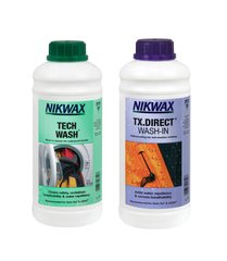 Набор Nikwax Twin Pack - Tech Wash 1L + TX Direct 1L, purple, Наборы для ухода, Для одежды, Для мембран, Великобритания, Великобритания