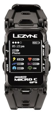 Годинник Lezyne Micro C GPS Watch Y12, Черный, Годинник