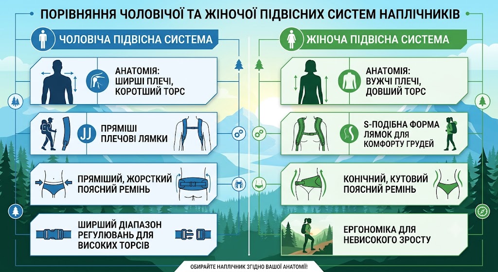  чоловіча та жіноча підвісні системи