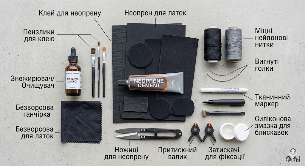  інструменти для ремонту неопрену