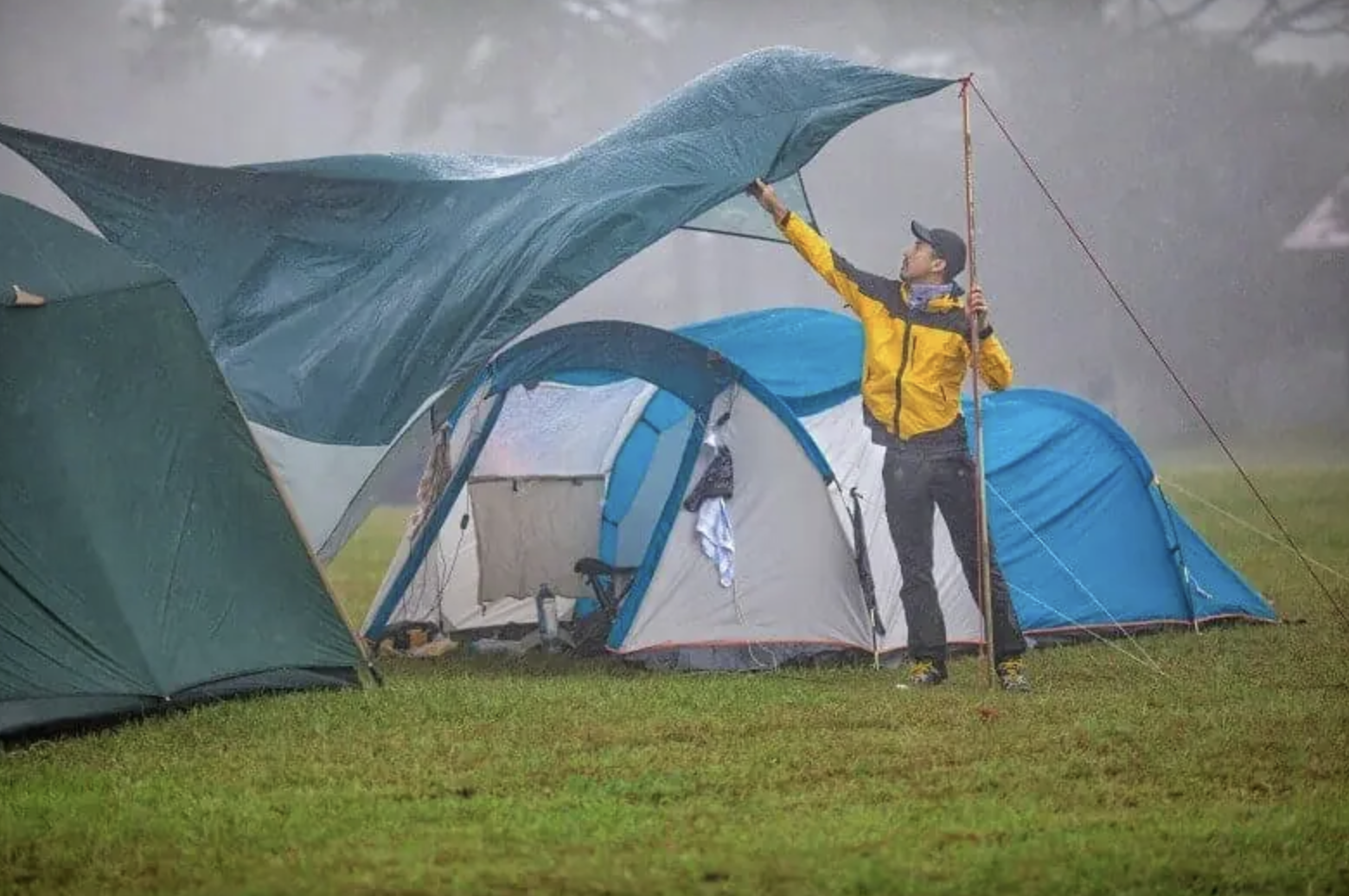 как разложить палатку в ветреную погоду