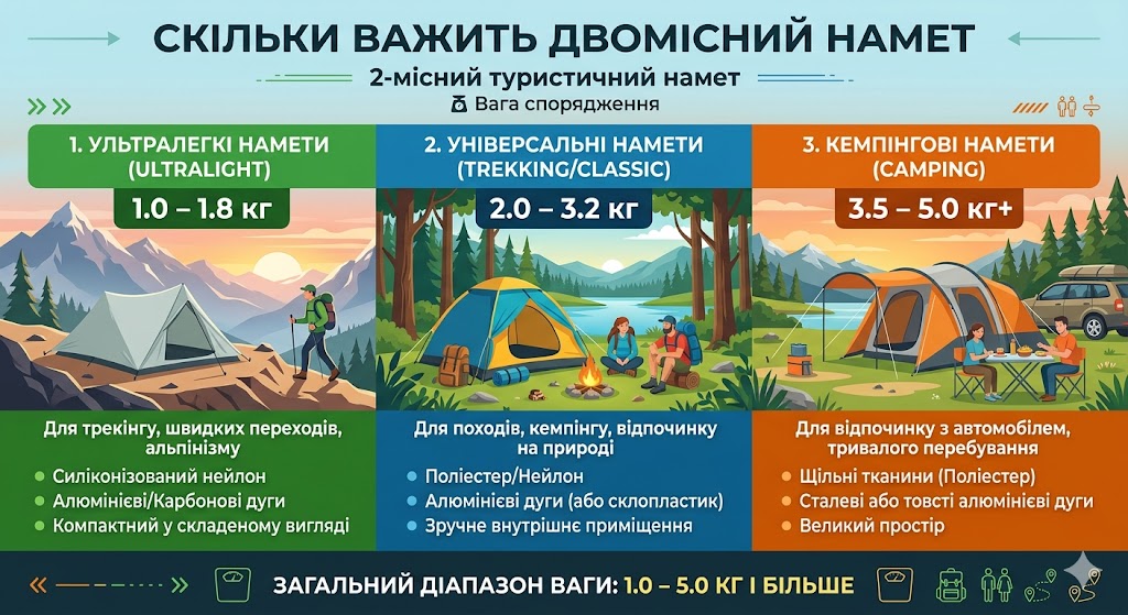 сколько весит двухместная палатка