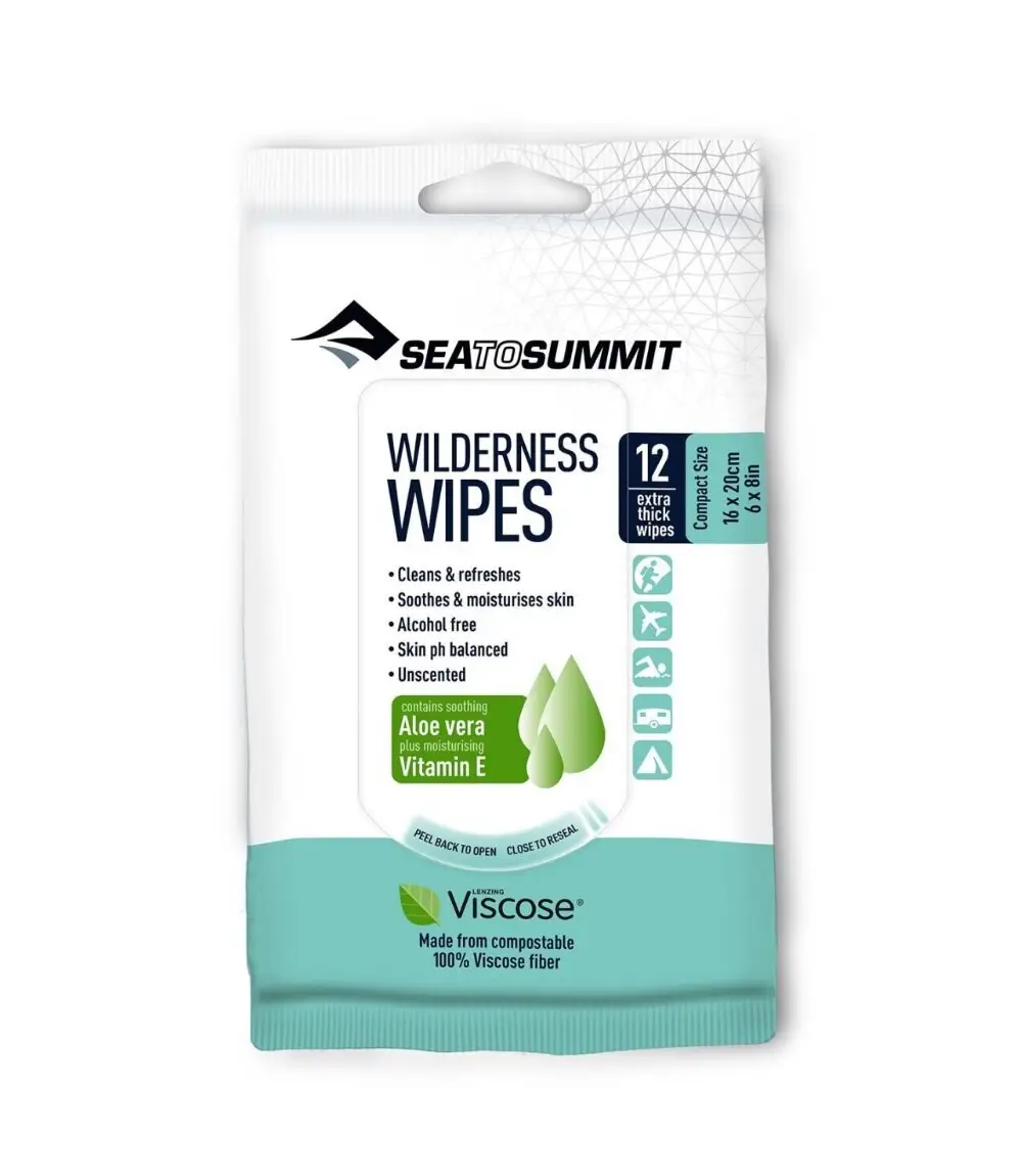 гігієна в поході: рушник туристичний Sea to Summit Wilderness Wipes Compact X12