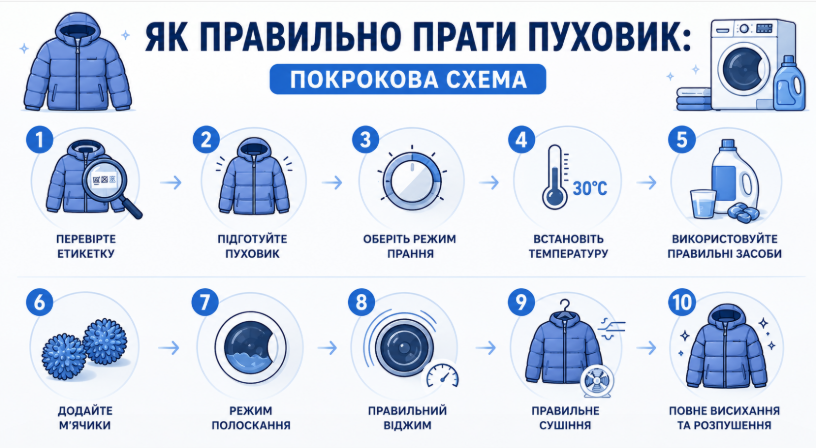 як прати пуховик у машинці-автомат