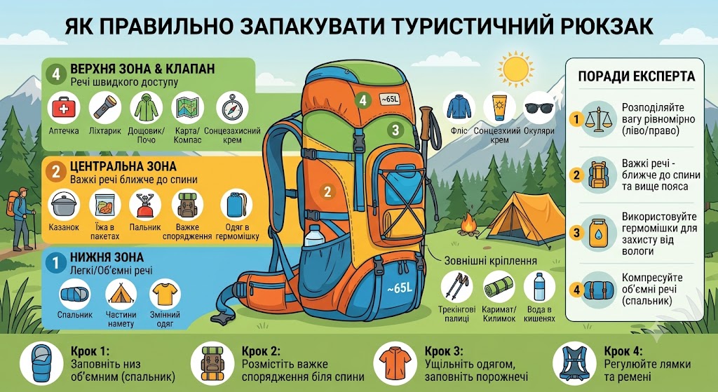 як правильно пакувати наплічник