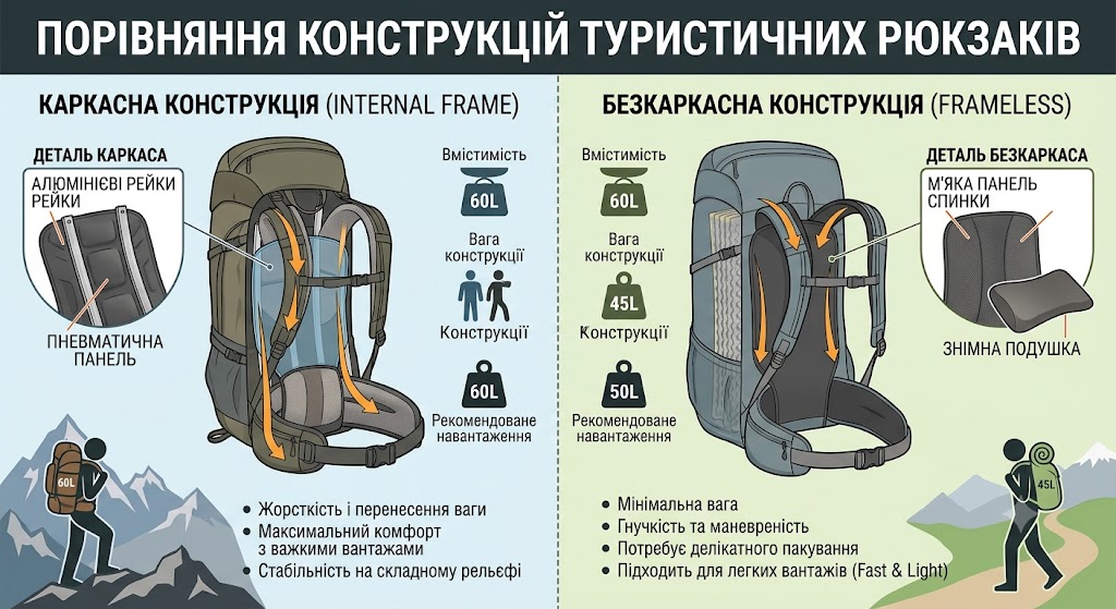  каркасна та безкаркасна конструкції