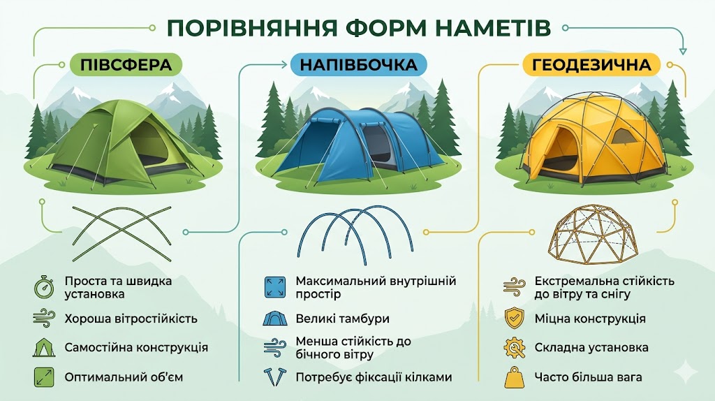 какую двухместную палатку выбрать по форме