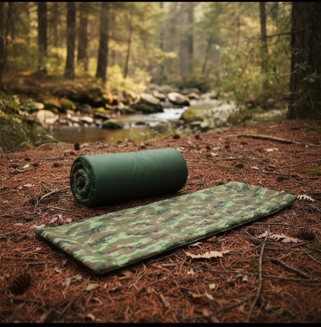 туристичний спальник та килимок