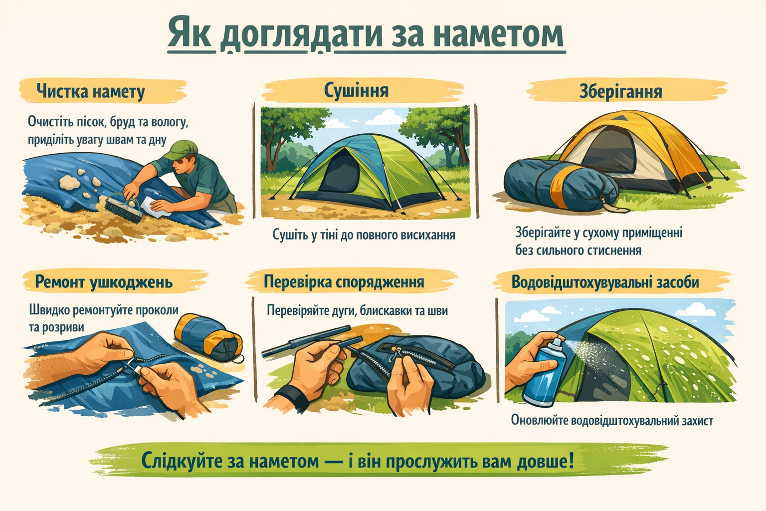 как ухаживать за палаткой