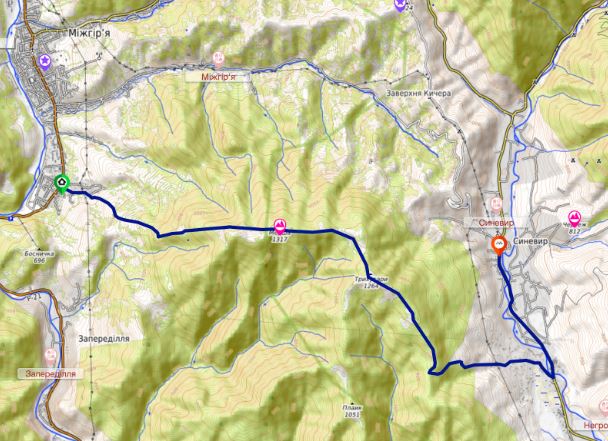  маршрут Боржава от Межгорья до Синевира