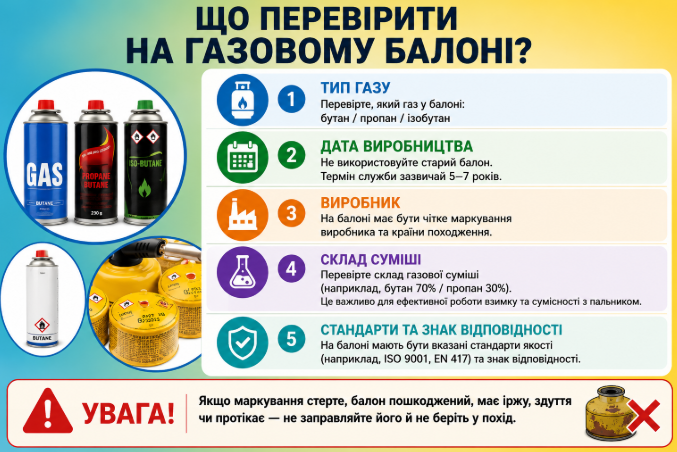 інформація на газовому катриджі